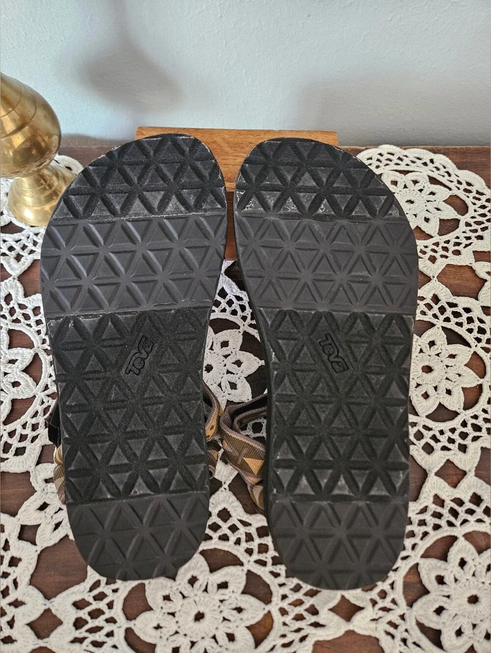 Teva Original Universal Topanga Olive Boho Geometric Earthy Sandals Size 8